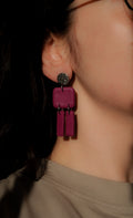 PENDIENTES ROBOTO EN GRANATE